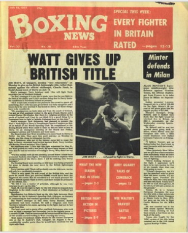 Boxing News magazine  15.7.1977 Download pdf